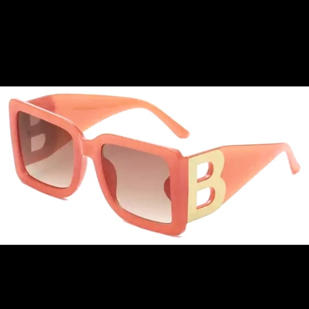 B Logo Orange Luxury Sunglasses